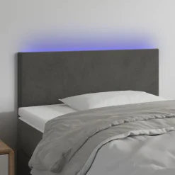 vidaXL Tête de lit à LED Gris foncé 80x5x78/88 cm Velours
