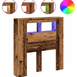 vidaXL Tête de lit à LED vieux bois 100x18,5x103,5cm bois d'ingénierie