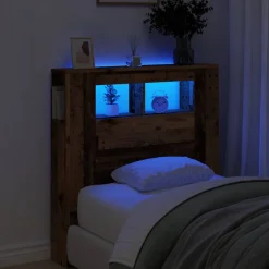 vidaXL Tête de lit à LED vieux bois 100x18,5x103,5cm bois d'ingénierie