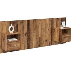 vidaXL Tête de lit avec armoire 3 pcs Bois Ancien Bois d'ingénierie