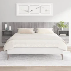vidaXL Tête de lit avec armoires sonoma gris Bois d'ingénierie