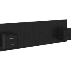 vidaXL Tête de lit avec armoire 3 pcs Chêne noir Bois d'ingénierie
