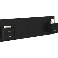 vidaXL Tête de lit avec armoire 3 pcs Chêne noir Bois d'ingénierie