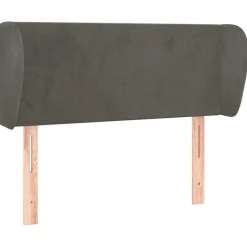 vidaXL Tête de lit avec oreilles Gris foncé 83x23x78/88 cm Velours