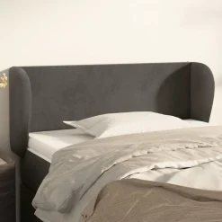 vidaXL Tête de lit avec oreilles Gris foncé 83x23x78/88 cm Velours