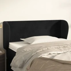 vidaXL Tête de lit avec oreilles Noir 83x23x78/88 cm Velours