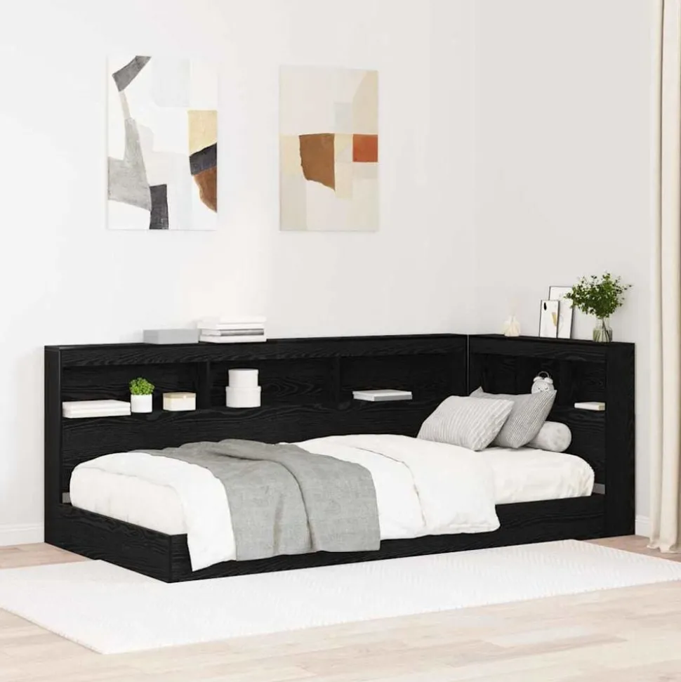 vidaXL Tête de lit de rangement Chêne noir 80 cm Bois d'ingénierie