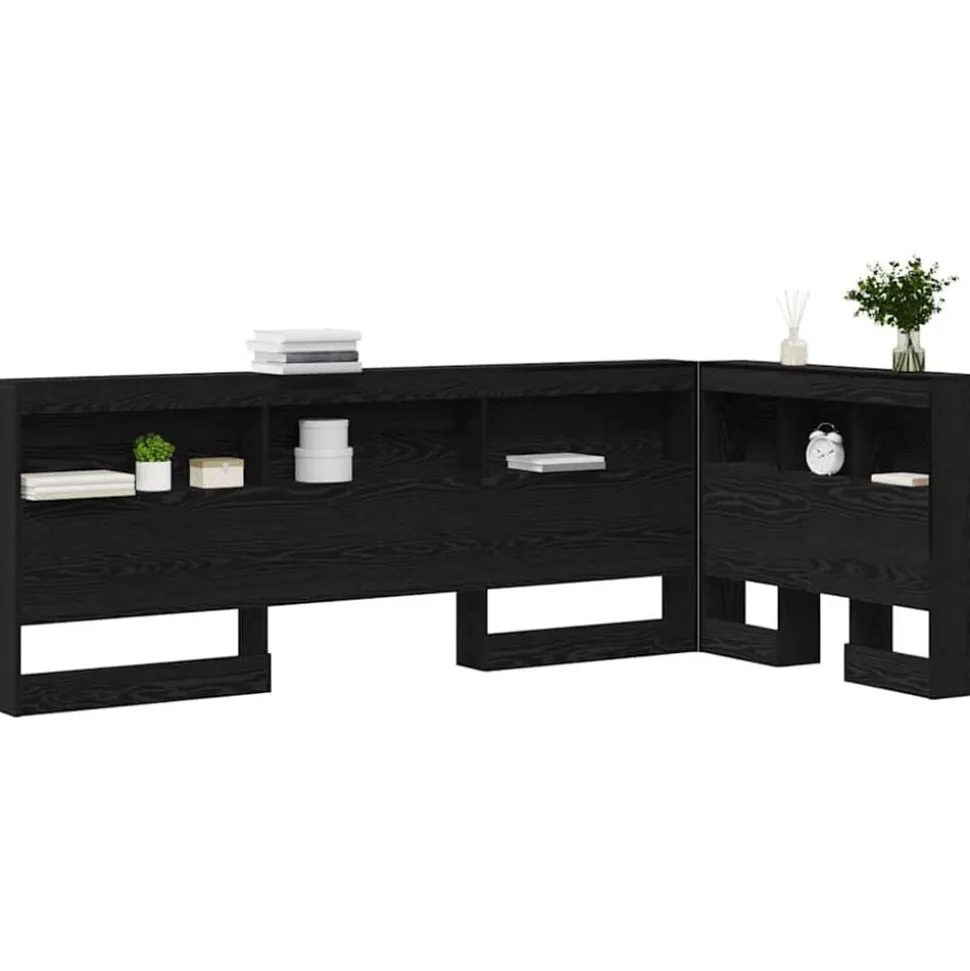 vidaXL Tête de lit de rangement Chêne noir 80 cm Bois d'ingénierie