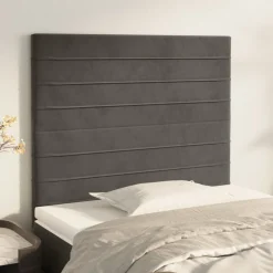 vidaXL Tête de lit Gris foncé 80x5x118/128 cm Velours