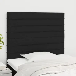 vidaXL Tête de lit Noir 80x5x118/128 cm Tissu