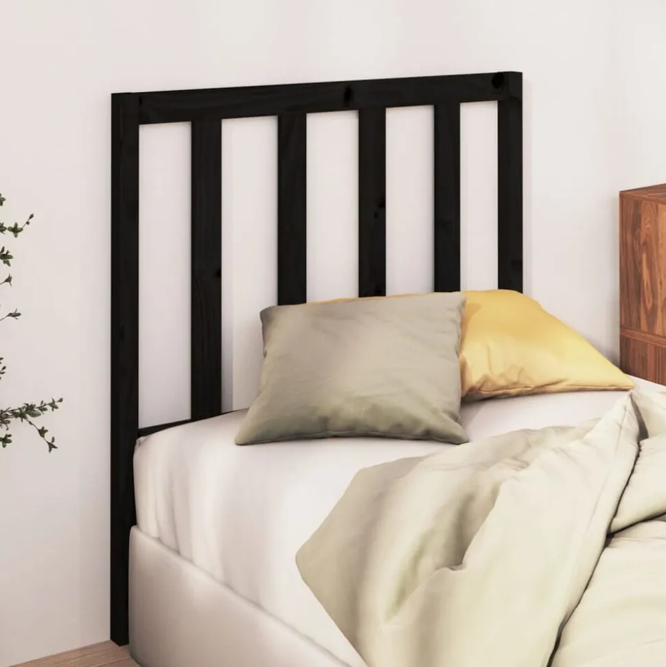 vidaXL Tête de lit Noir 81x4x100 cm Bois massif de pin