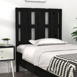 vidaXL Tête de lit Noir 80,5x4x100 cm Bois massif de pin