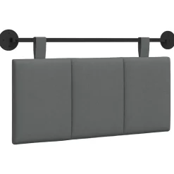 vidaXL Tête de lit suspendue Rayé Gris foncé 90 x 55 x 5 cm tissu