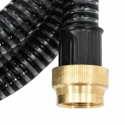 vidaXL Tuyau d'aspiration avec raccords en laiton noir 1,1" 3 m PVC
