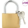 vidaXL U Lock avec Clés 100 pcs Laiton Fer
