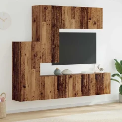 vidaXL Unité murale de TV 5 pcs Bois Ancien Bois d'ingénierie