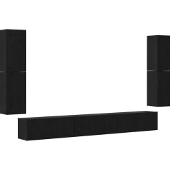 vidaXL Unites TV Montage mural 4 pcs Chêne noir Bois d'ingénierie