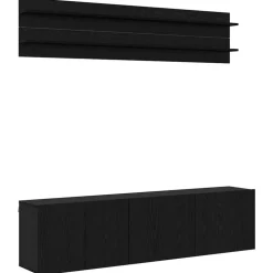 vidaXL Unites TV Montage mural 6 pcs Chêne noir Bois d'ingénierie