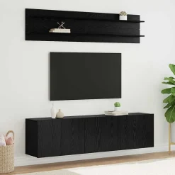 vidaXL Unites TV Montage mural 6 pcs Chêne noir Bois d'ingénierie