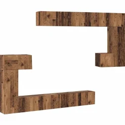 vidaXL Unites TV Montage mural 4 pcs Bois Ancien Bois d'ingénierie
