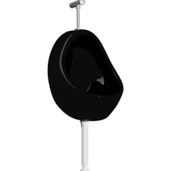 vidaXL Urinoir suspendu avec valve de chasse d'eau Céramique Noir