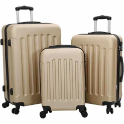 vidaXL Valise 3 pcs Champagne 50 x 31 x 78 cm Plastic ABS