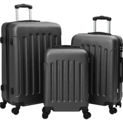 vidaXL Valise 3 pcs Gris foncé 50 x 31 x 78 cm Plastic ABS