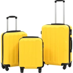vidaXL Valise rigide 3 pcs Jaune ABS