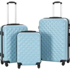 vidaXL Valise rigide 3 pcs Bleu ABS