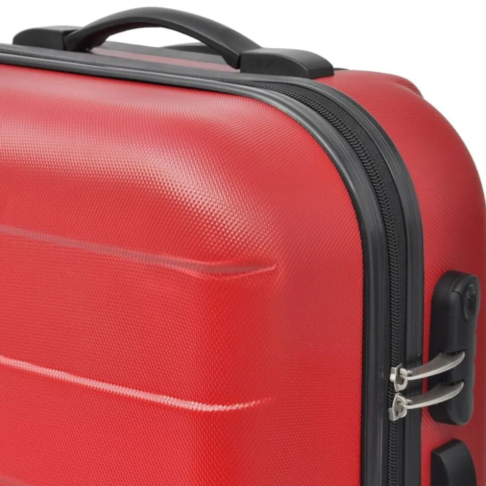 vidaXL Valise rigide 3 pièces Rouge 45,5/55/66 cm