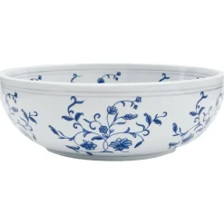 vidaXL Vasque à poser blanc et bleu rond Φ41x14 cm céramique