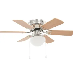 vidaXL Ventilateur de plafond orné avec lumière 82 cm Marron clair