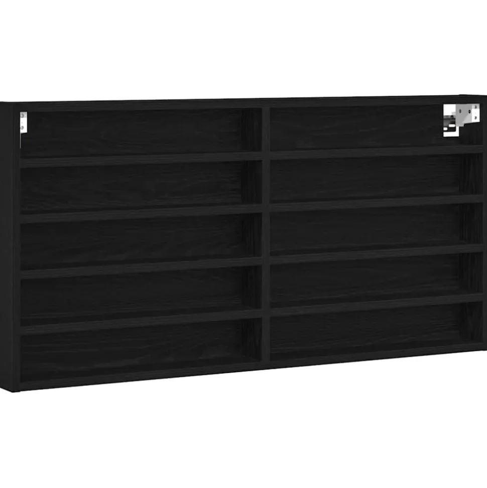 vidaXL Vitrine Chêne noir 100 x 8,5 x 50 cm Bois d'ingénierie