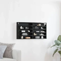 vidaXL Vitrine Chêne noir 100 x 8,5 x 50 cm Bois d'ingénierie