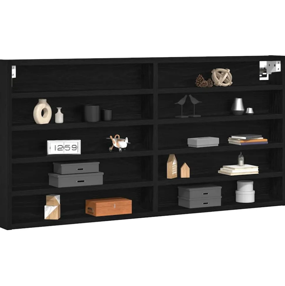 vidaXL Vitrine Chêne noir 100 x 8,5 x 50 cm Bois d'ingénierie