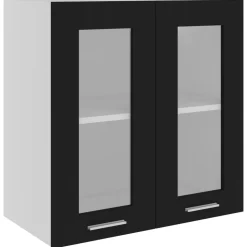 vidaXL Vitrine suspendue "Lyon" Noir 60 x 31 x 60 cm Bois d'ingénierie