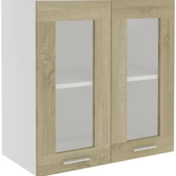 vidaXL Vitrine suspendue "Lyon" Chêne Sonoma 60 x 31 x 60 cm Bois d'ingénierie