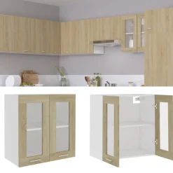 vidaXL Vitrine suspendue "Lyon" Chêne Sonoma 60 x 31 x 60 cm Bois d'ingénierie