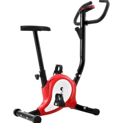 vidaXL Vélo d'appartement avec résistance à courroie Rouge