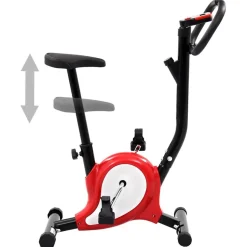 vidaXL Vélo d'appartement avec résistance à courroie Rouge