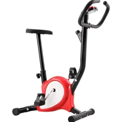 vidaXL Vélo d'appartement avec résistance à courroie Rouge