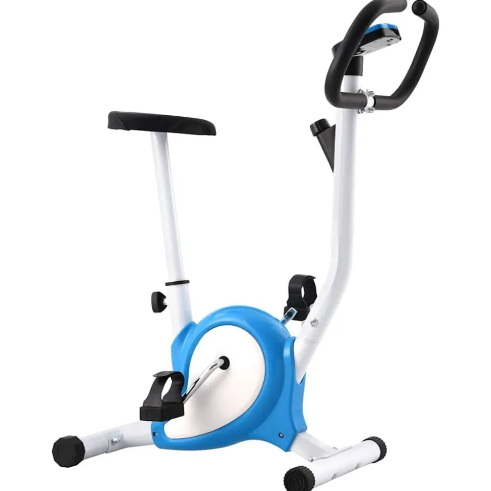 vidaXL Vélo d'appartement avec résistance à courroie Bleu