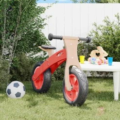vidaXL Vélo d'équilibre pour enfants avec pneus pneumatiques rouge