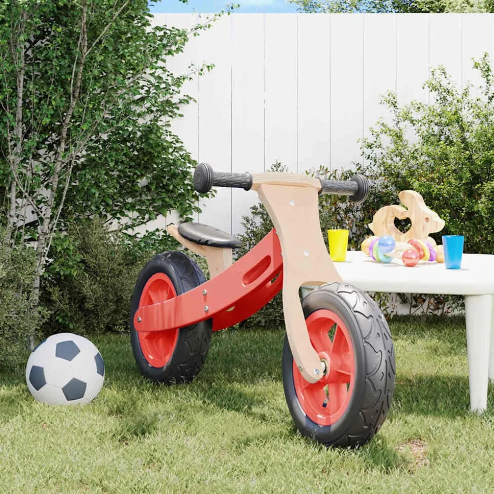 vidaXL Vélo d'équilibre pour enfants avec pneus pneumatiques rouge