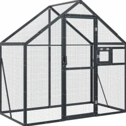 vidaXL Volière anthracite 179x100x185 cm aluminium
