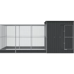 vidaXL Volière avec extension argenté 497x303x216 cm acier